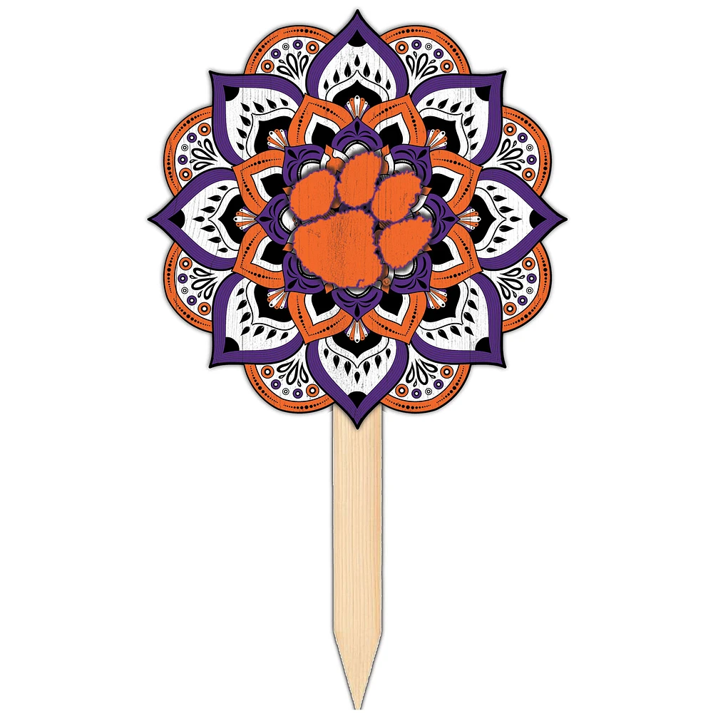 Clemson Tigers 18'' x 12'' Mandala Yard Stake