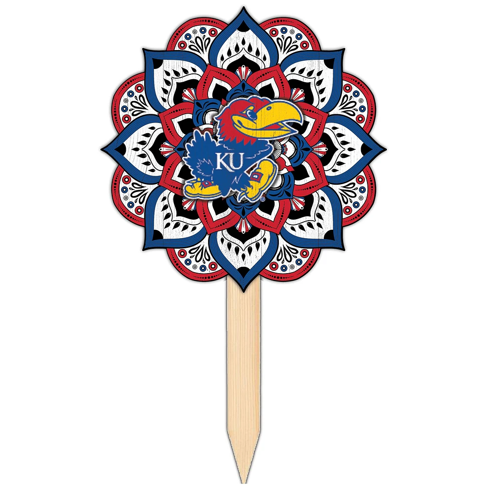 Kansas Jayhawks 18'' x 12'' Mandala Yard Stake