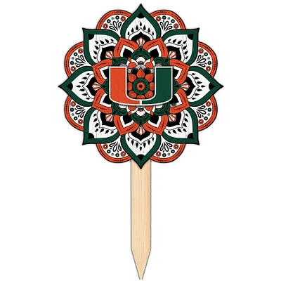 Miami Hurricanes 18'' x 12'' Mandala Yard Stake