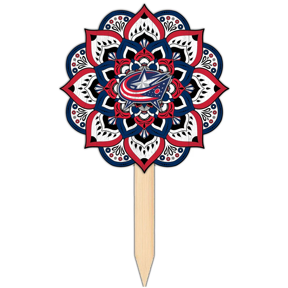 Columbus Blue Jackets 18'' x 12'' Mandala Yard Stake
