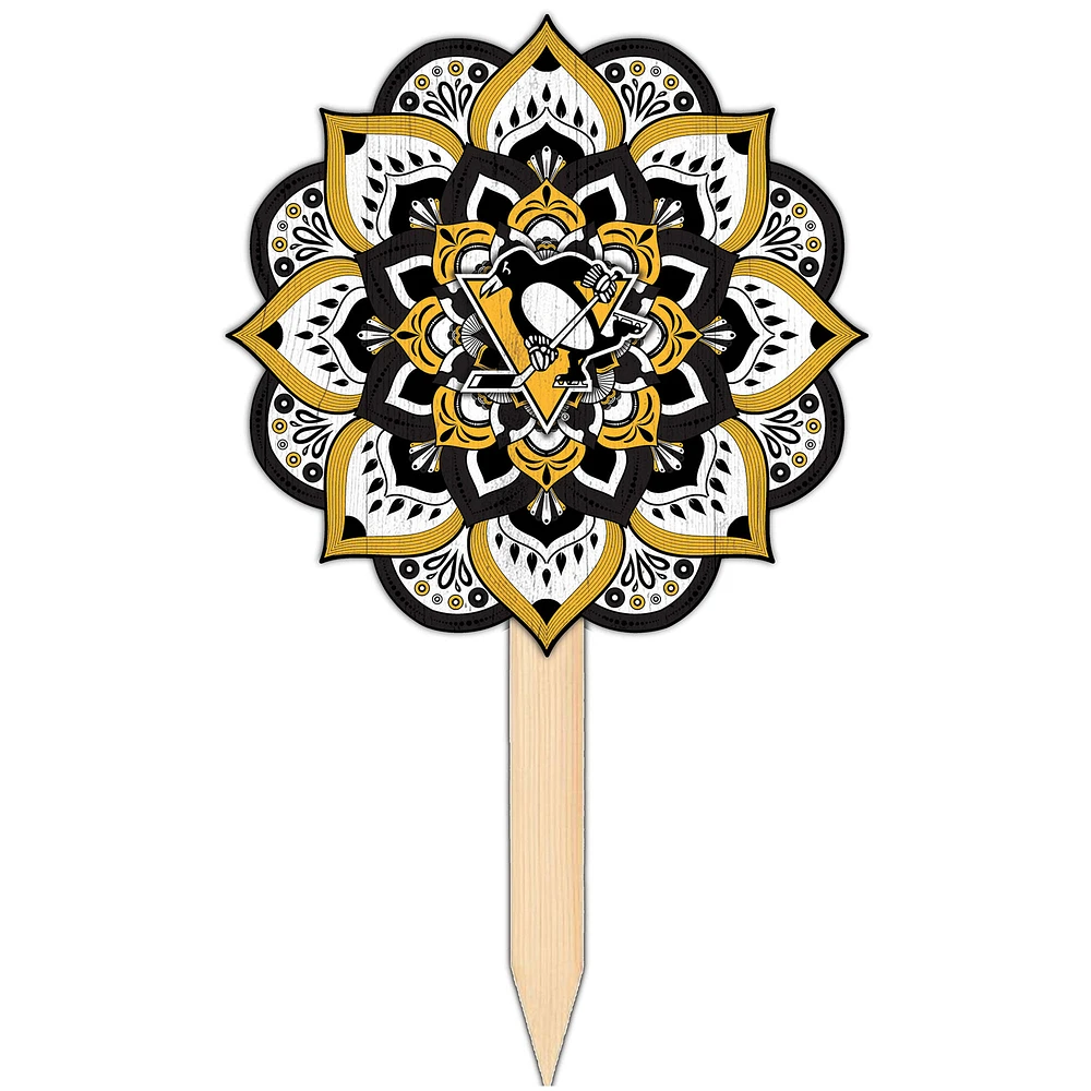 Pittsburgh Penguins 18'' x 12'' Mandala Yard Stake