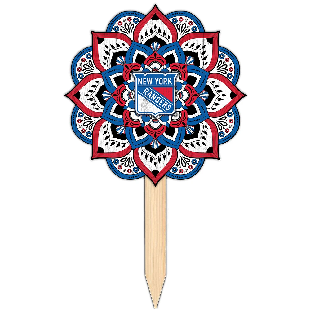 New York Rangers 18'' x 12'' Mandala Yard Stake