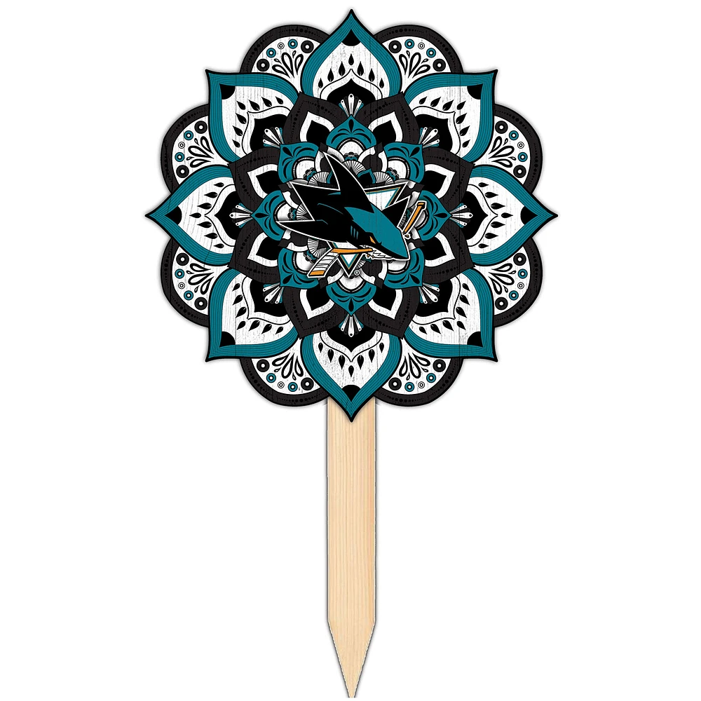 San Jose Sharks 18'' x 12'' Mandala Yard Stake