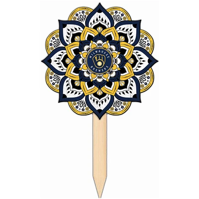 Milwaukee Brewers 18'' x 12'' Mandala Yard Stake
