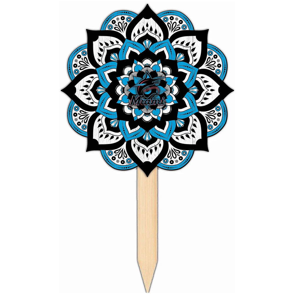 Miami Marlins 18'' x 12'' Mandala Yard Stake