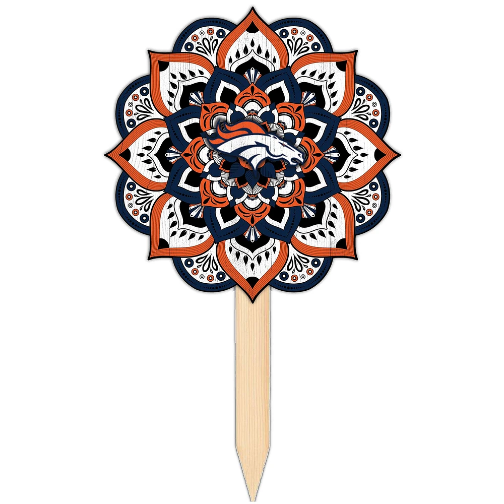 Denver Broncos 18'' x 12'' Mandala Yard Stake