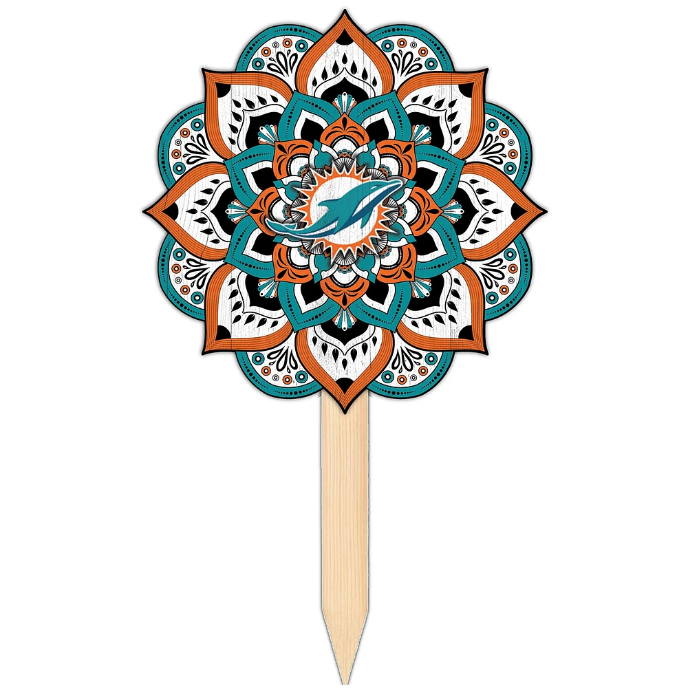 Miami Dolphins 18'' x 12'' Mandala Yard Stake