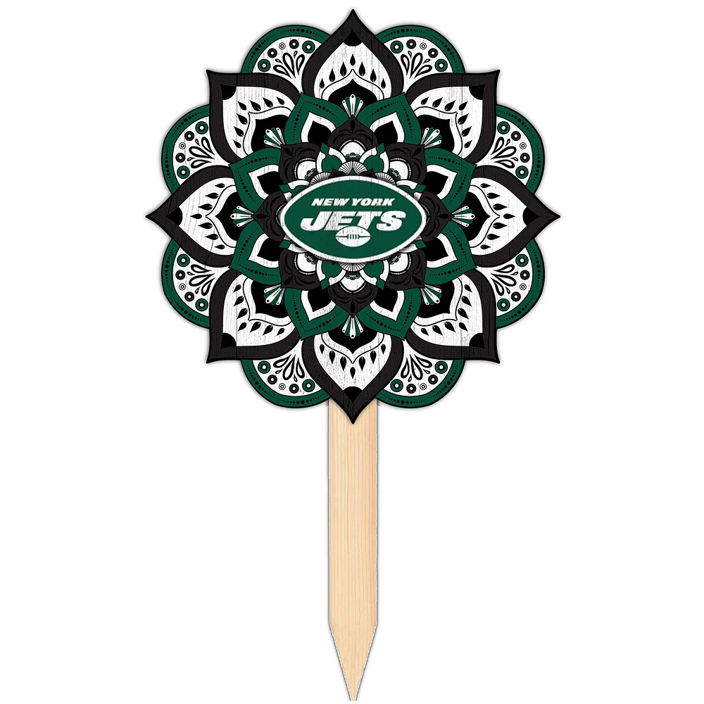 New York Jets 18'' x 12'' Mandala Yard Stake