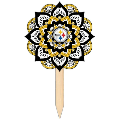 Pittsburgh Steelers 18'' x 12'' Mandala Yard Stake