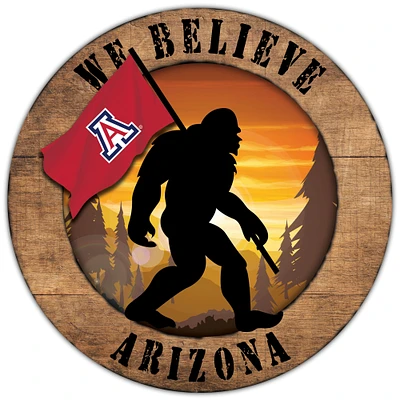 Arizona Wildcats 12'' We Believe Bigfoot Circle Sign