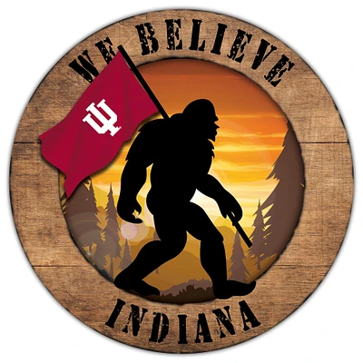Indiana Hoosiers 12'' We Believe Bigfoot Circle Sign