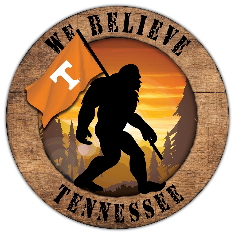 Tennessee Volunteers 12'' We Believe Bigfoot Circle Sign