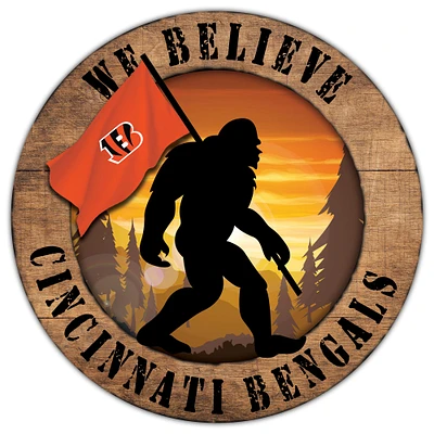 Cincinnati Bengals 12'' We Believe Bigfoot Circle Sign