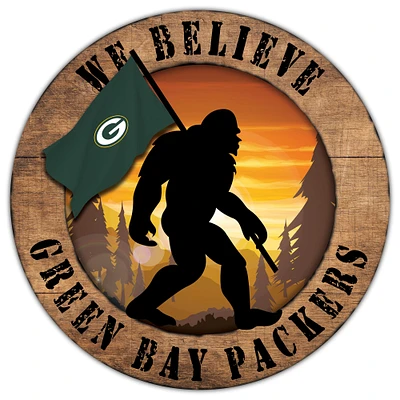 Green Bay Packers 12'' We Believe Bigfoot Circle Sign