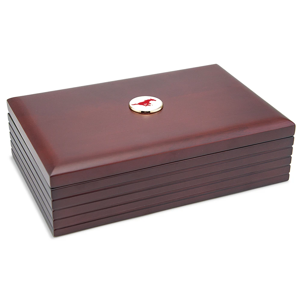 Brown SMU Mustangs 6'' x 9'' Rosewood Desk Box