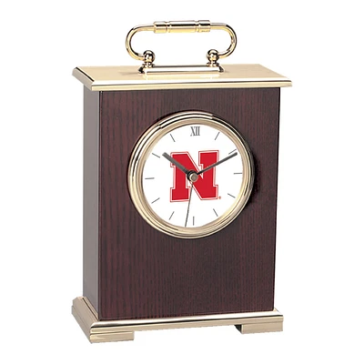 Nebraska Huskers Primary Team Logo Carriage Clock