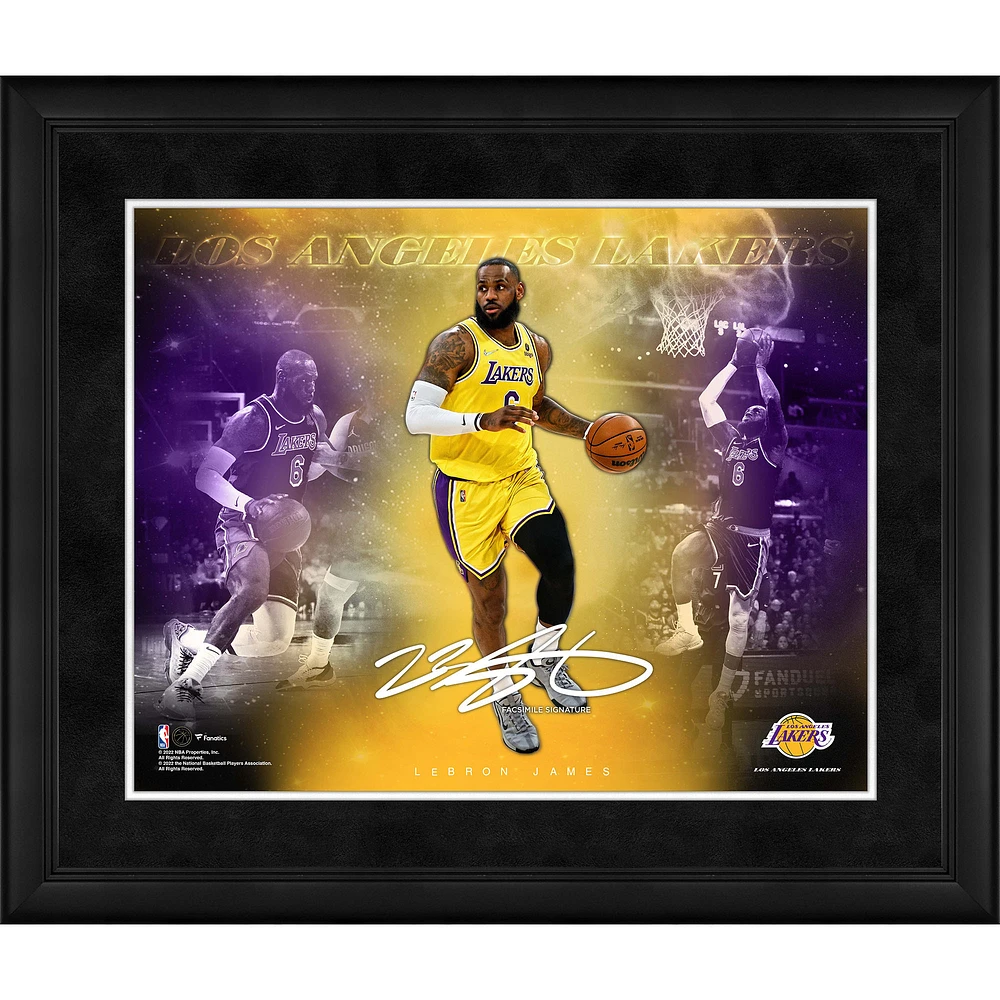 LeBron James Los Angeles Lakers Facsimile Signature Framed 16" x 20" Stars of the Game Collage