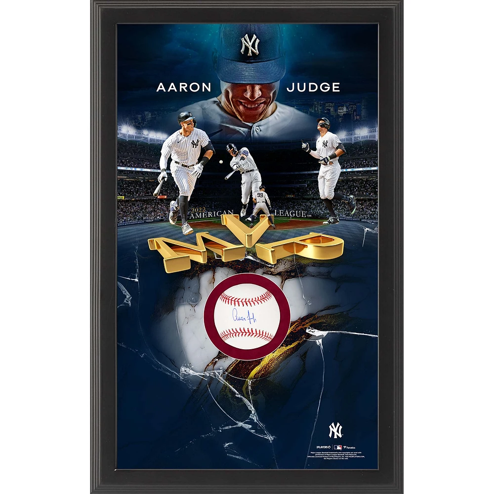 Aaron Judge New York Yankees 2022 AL MVP Autographed Framed Baseball Shadowbox