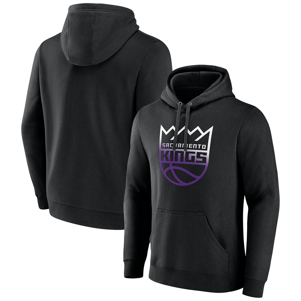 Men's Black Sacramento Kings Gradient Logo Pullover Hoodie
