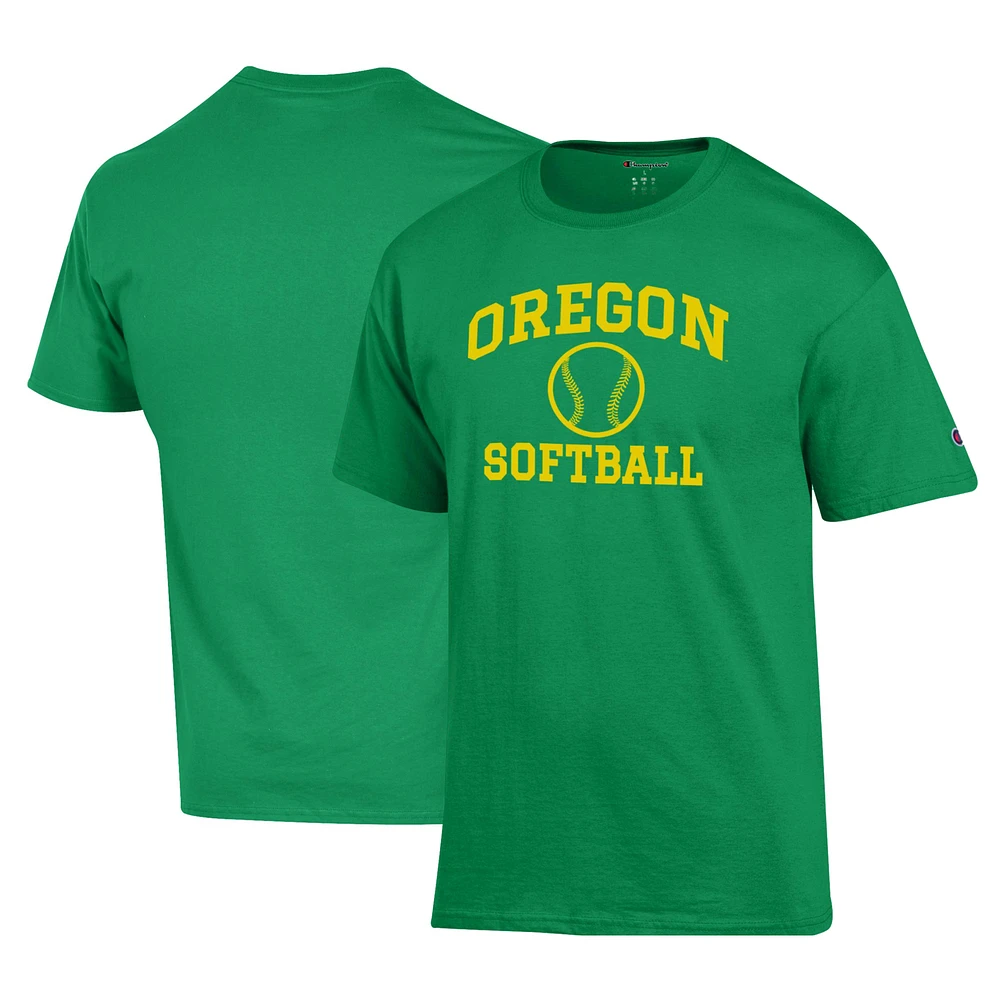 Men's Champion Oregon Ducks Primary Team Logo Icon Softball Powerblend T-Shirt
