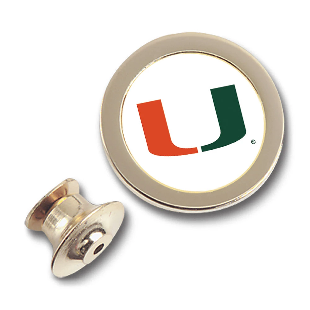 Gold Miami Hurricanes Team Logo Lapel Pin