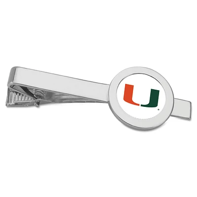 Silver Miami Hurricanes Team Logo Tie Bar
