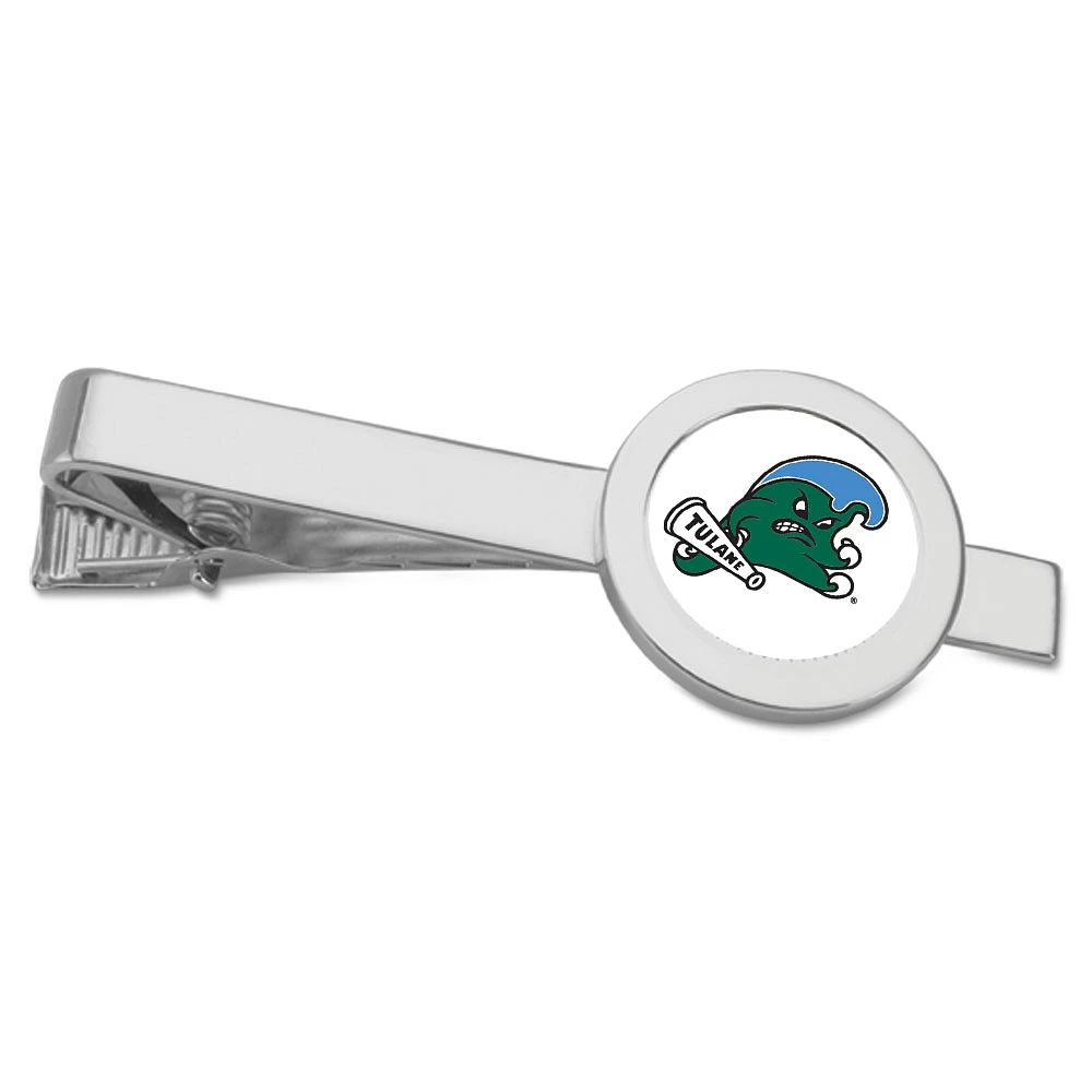 Silver Tulane Green Wave Team Logo Tie Bar