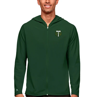 Men's Antigua Green Portland Timbers Primary Team Logo Legacy Full-Zip Hoodie