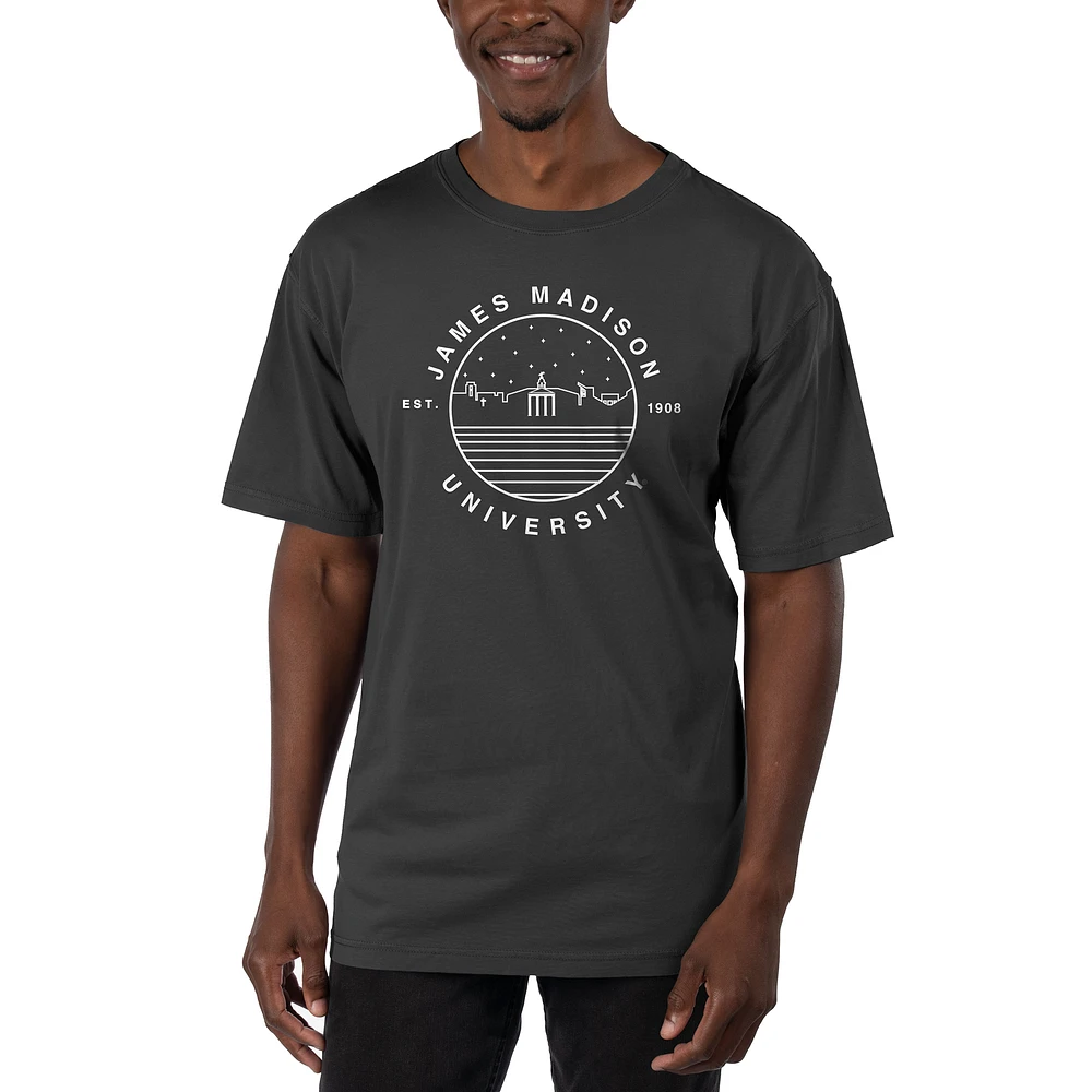 Men's Uscape Apparel Black James Madison Dukes Garment Dyed T-Shirt
