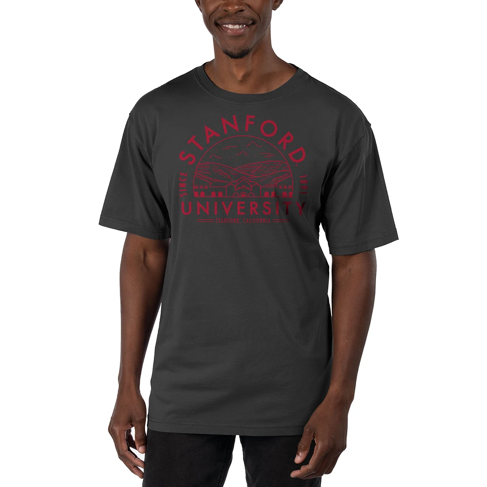 Men's Uscape Apparel Black Stanford Cardinal Garment Dyed T-Shirt