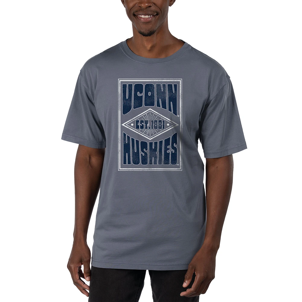 Men's Uscape Apparel Blue UConn Huskies Garment Dyed T-Shirt