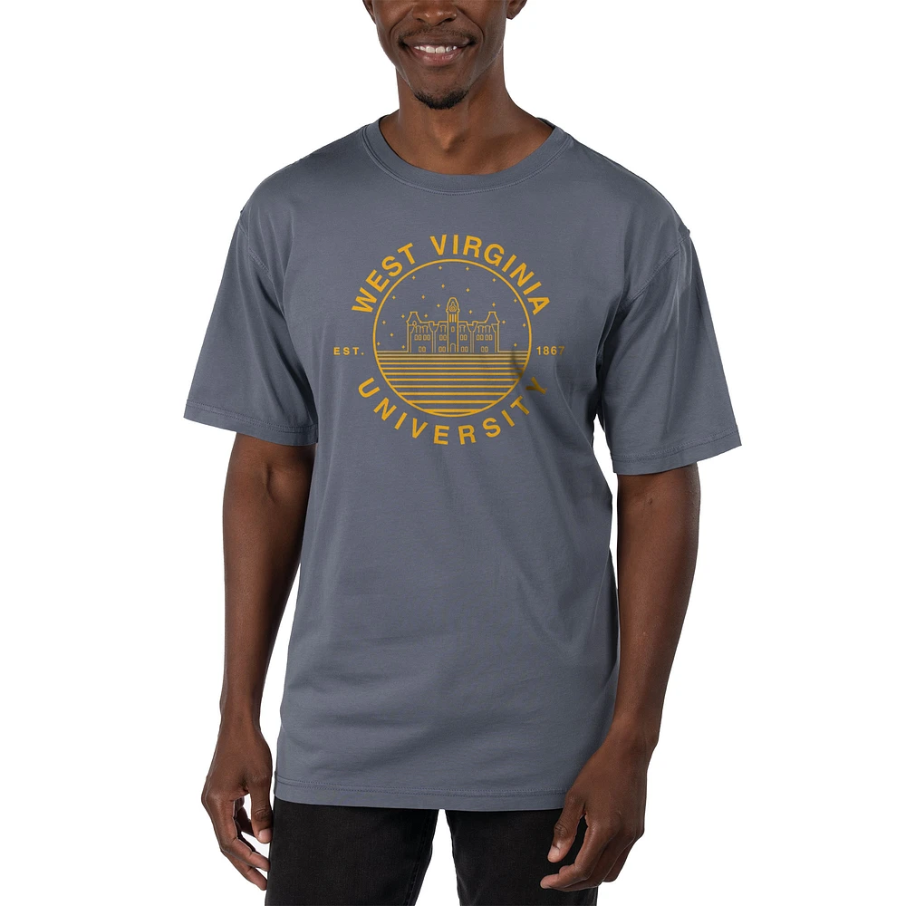 Men's Uscape Apparel Blue West Virginia Mountaineers Garment Dyed T-Shirt