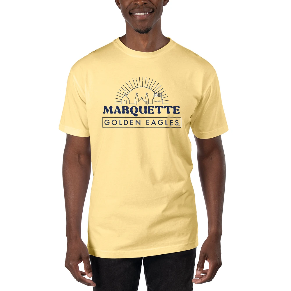 Men's Uscape Apparel Yellow Marquette Golden Eagles Garment Dyed T-Shirt