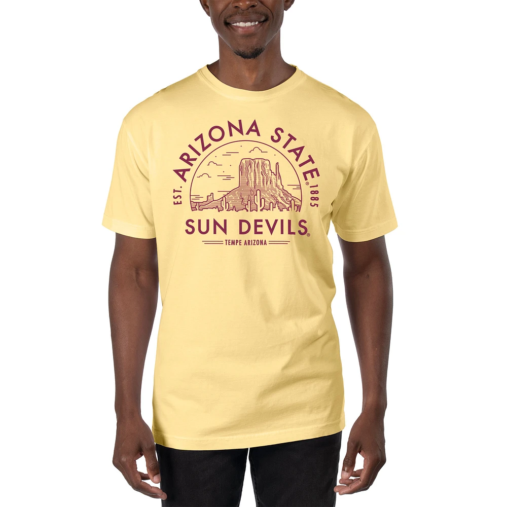 Men's Uscape Apparel Yellow Arizona State Sun Devils Garment Dyed T-Shirt