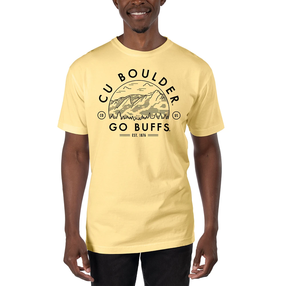 Men's Uscape Apparel Yellow Colorado Buffaloes Garment Dyed T-Shirt