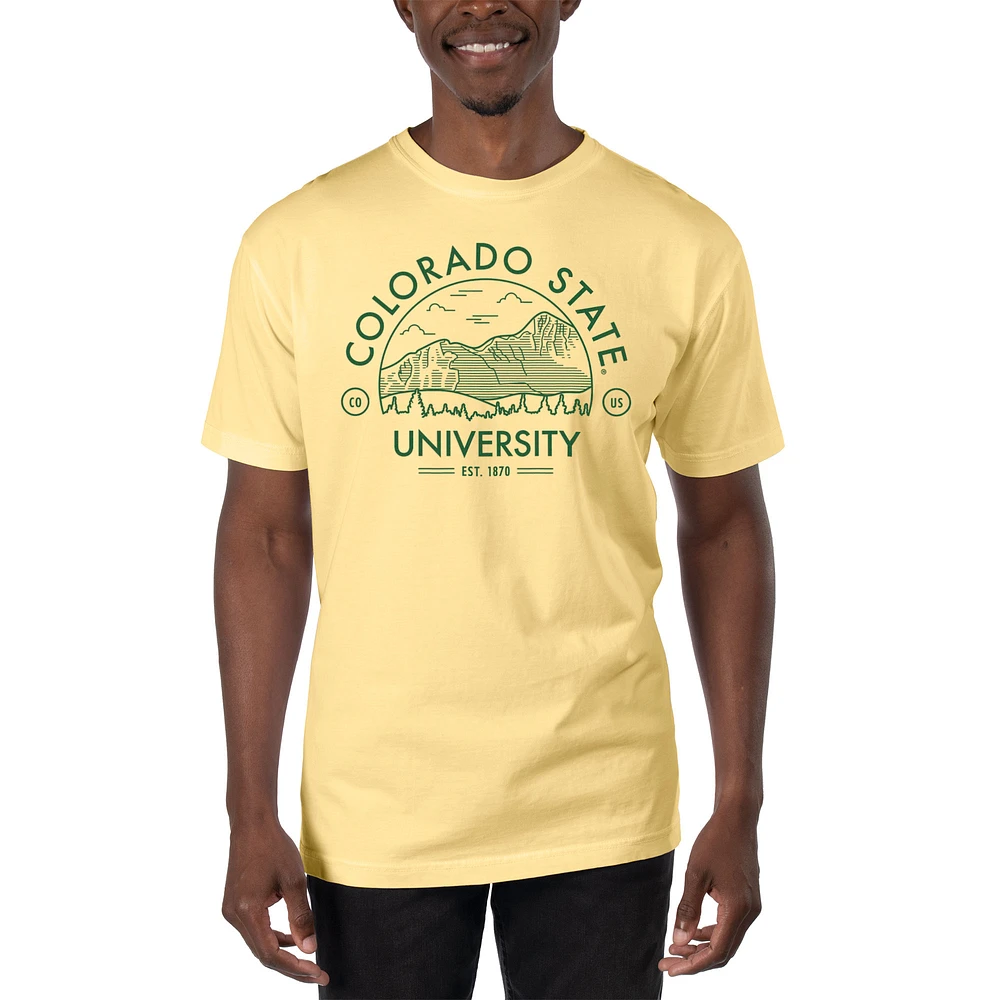 Men's Uscape Apparel Yellow Colorado State Rams Garment Dyed T-Shirt