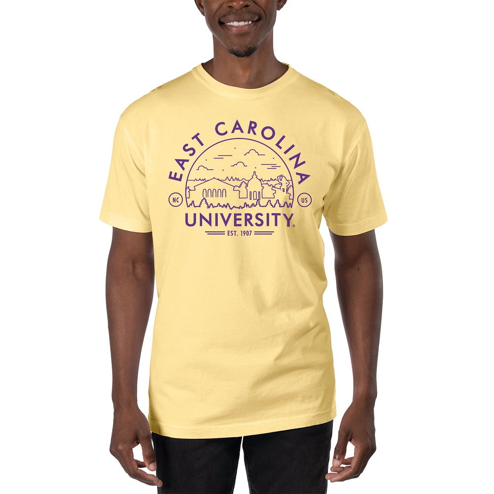 Men's Uscape Apparel Yellow ECU Pirates Garment Dyed T-Shirt