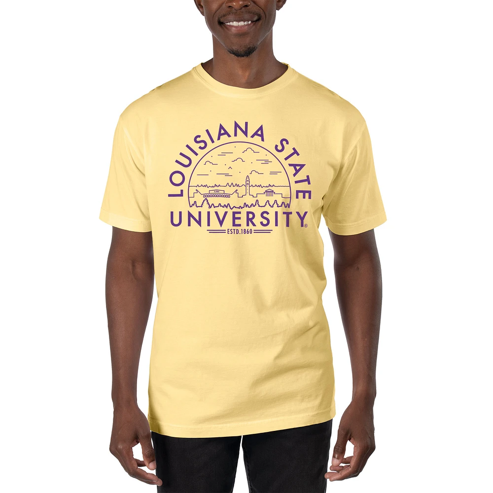 Men's Uscape Apparel Yellow LSU Tigers Garment Dyed T-Shirt