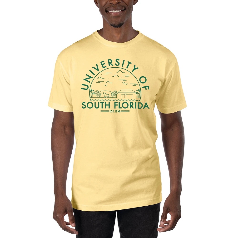 Men's Uscape Apparel Yellow South Florida Bulls Garment Dyed T-Shirt