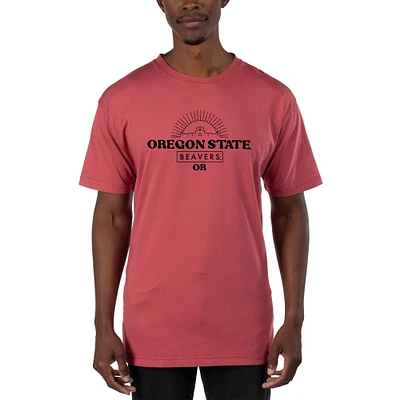 Men's Uscape Apparel Light Red Oregon State Beavers Garment Dyed T-Shirt