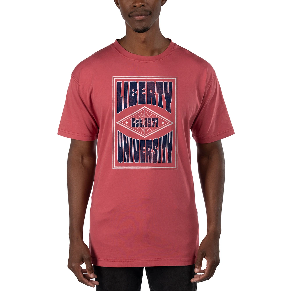 Men's Uscape Apparel Light Red Liberty Flames Garment Dyed T-Shirt