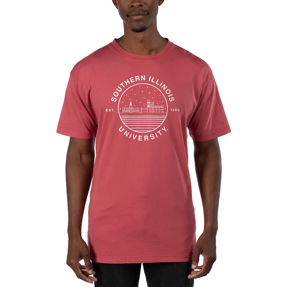Men's Uscape Apparel Light Red Southern Illinois Salukis Garment Dyed T-Shirt