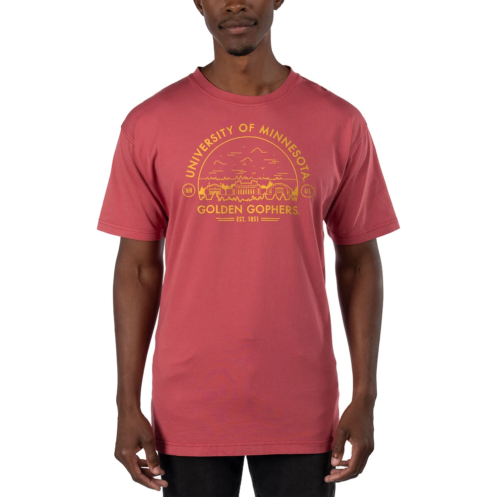 Men's Uscape Apparel Light Red Minnesota Golden Gophers Garment Dyed T-Shirt