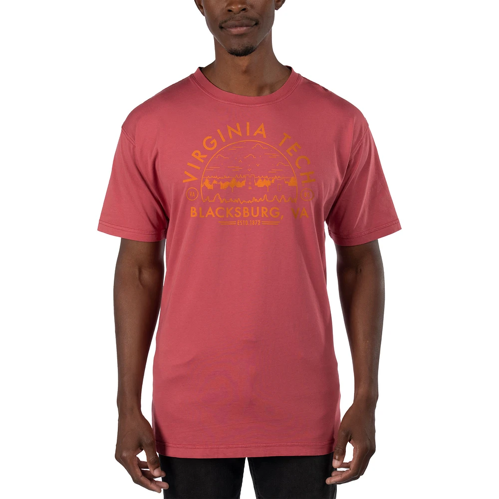 Men's Uscape Apparel Light Red Virginia Tech Hokies Garment Dyed T-Shirt