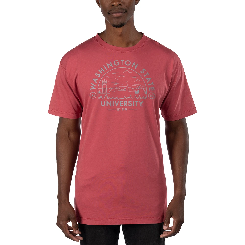 Men's Uscape Apparel Light Red Washington State Cougars Garment Dyed T-Shirt