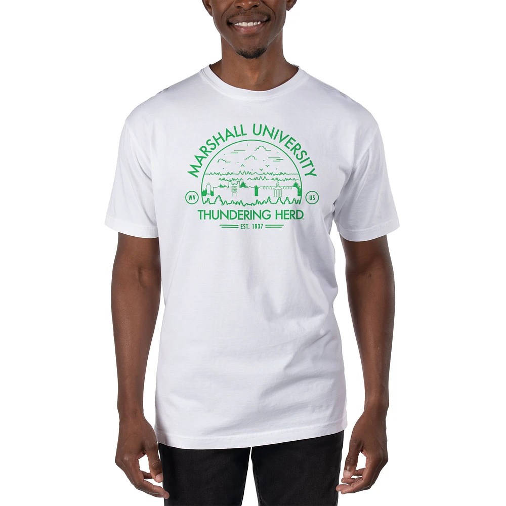 Men's Uscape Apparel White Marshall Thundering Herd T-Shirt