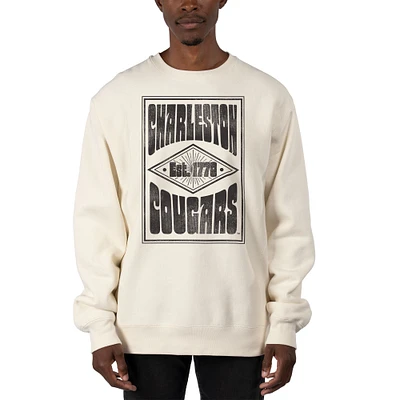 Men's Uscape Apparel Cream Charleston Cougars Premium Heavyweight Pullover Sweatshirt
