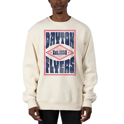 Men's Uscape Apparel Cream Dayton Flyers Premium Heavyweight Pullover Sweatshirt