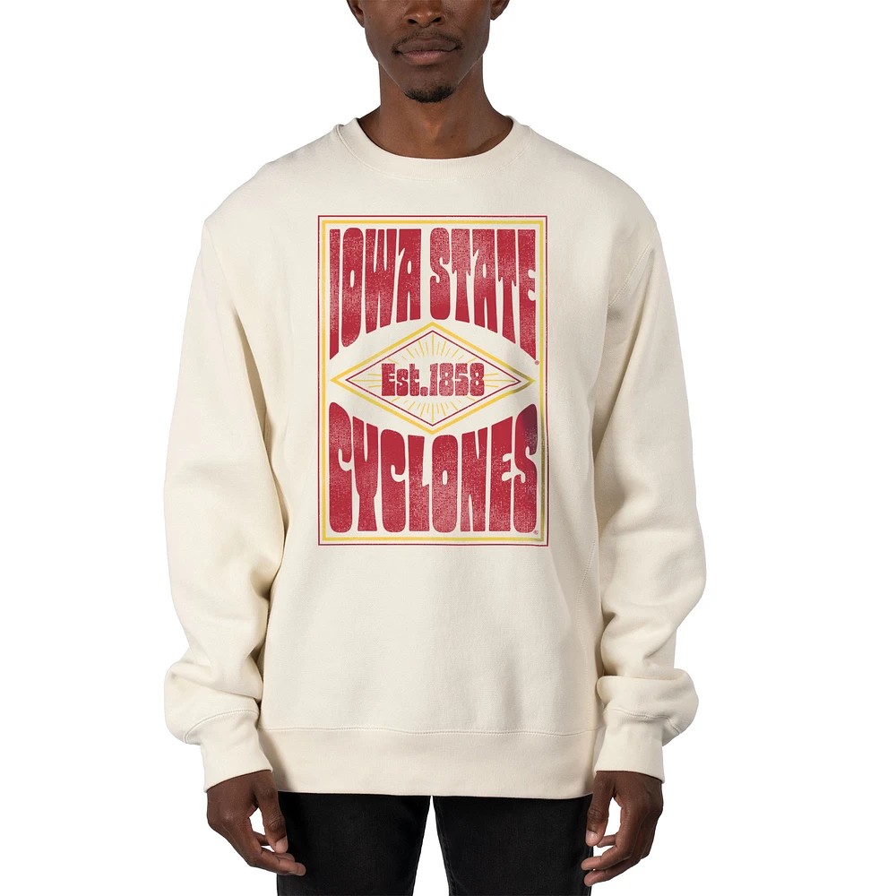 Men's Uscape Apparel Cream Iowa State Cyclones Premium Heavyweight Pullover Sweatshirt