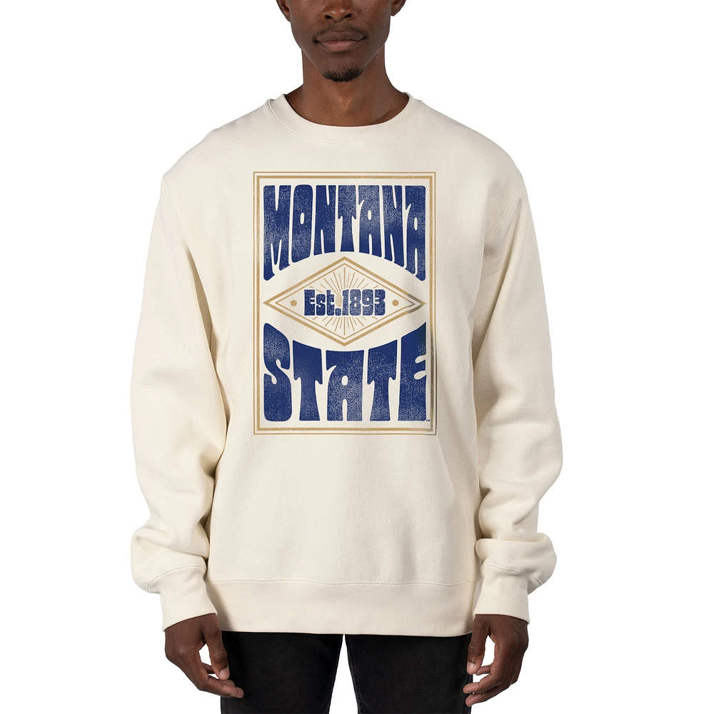 Men's Uscape Apparel Cream Montana State Bobcats Premium Heavyweight Pullover Sweatshirt